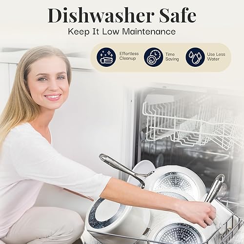 Miniatura 5 de GOTHAM STEEL Sartenes antiadherentes de 14 pulgadas con tapa, sartenes grandes antiadherentes con tapa, sartén de cerámica no tóxica, sartén