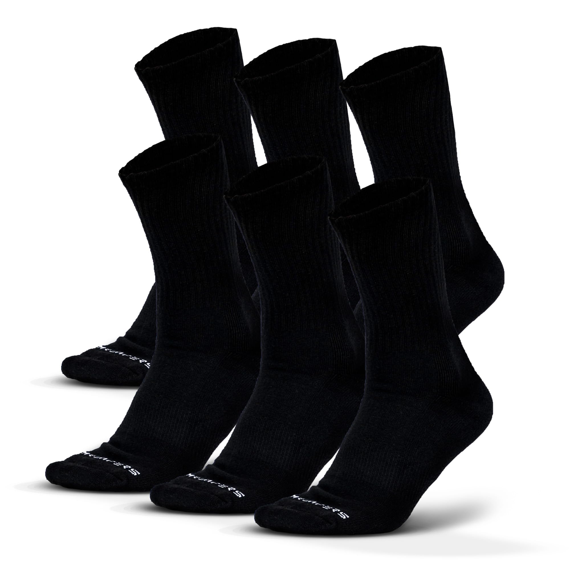 Crew Socks For Men & Women (6-Pack) – Long Moisture Wicking 100% Cotton Socks - Breathable Supportive Fit Socks-image-7