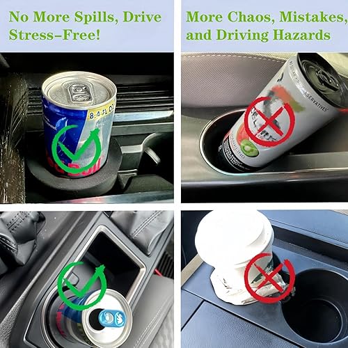Miniatura 2 de Adaptador delgado para portavasos de automóvil, ajuste universal para bebidas energéticas de 12 onzas y latas delgadas, inserto de soporte para