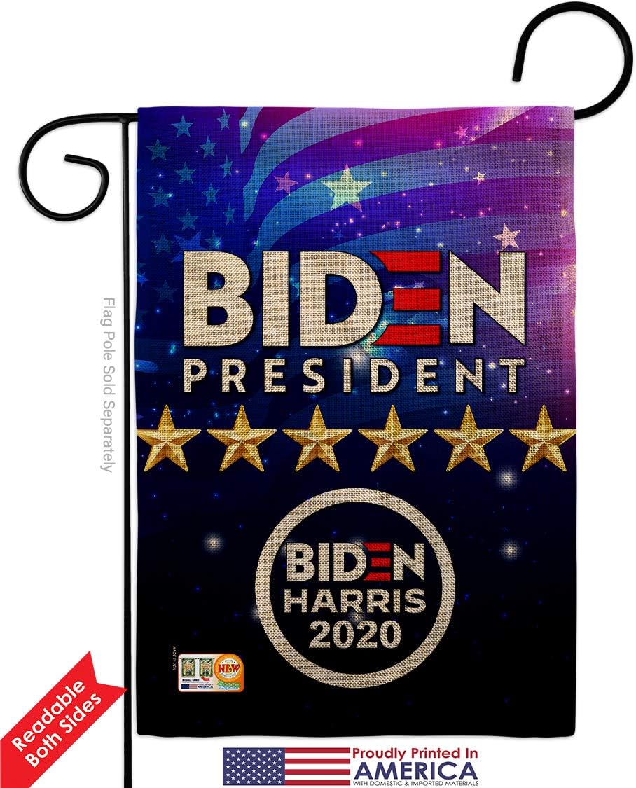 Biden Harris Burlap Garden Flag Patriotic President Democrat Republican Tea Party United State American Election Small Decorative Gift Yard House Banner Double-Sided Made In USA 13 X 18.5