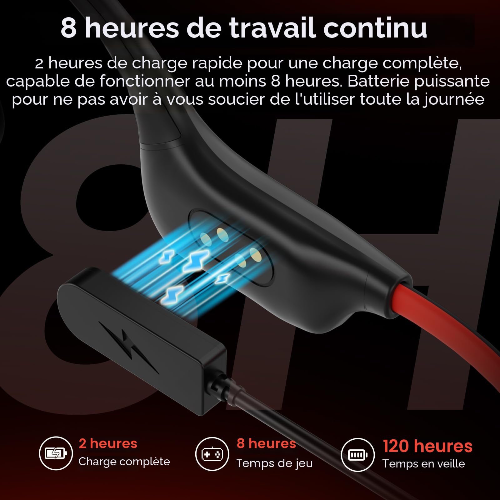 IFECCO Casque Conduction Osseuse Natation,IP68 Étanche Ecouteur Natation