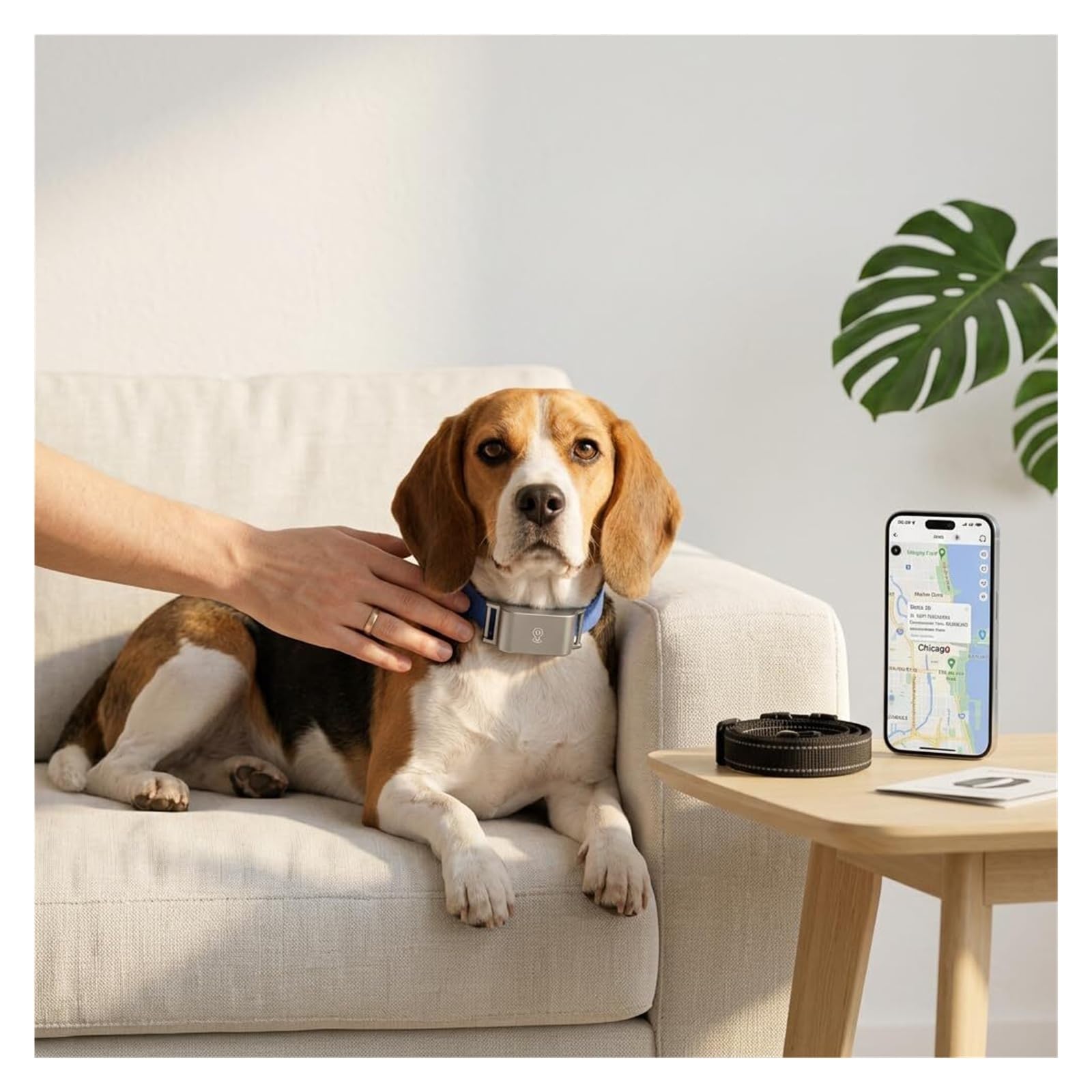 Collar rastreador GPS for Perros con Monitor de Salud: Seguimiento de ubicación en Tiempo Real, Collar for Perros y Gatos, Espera de 3 a 7 días, Carga magnética, Alternativa de tracción