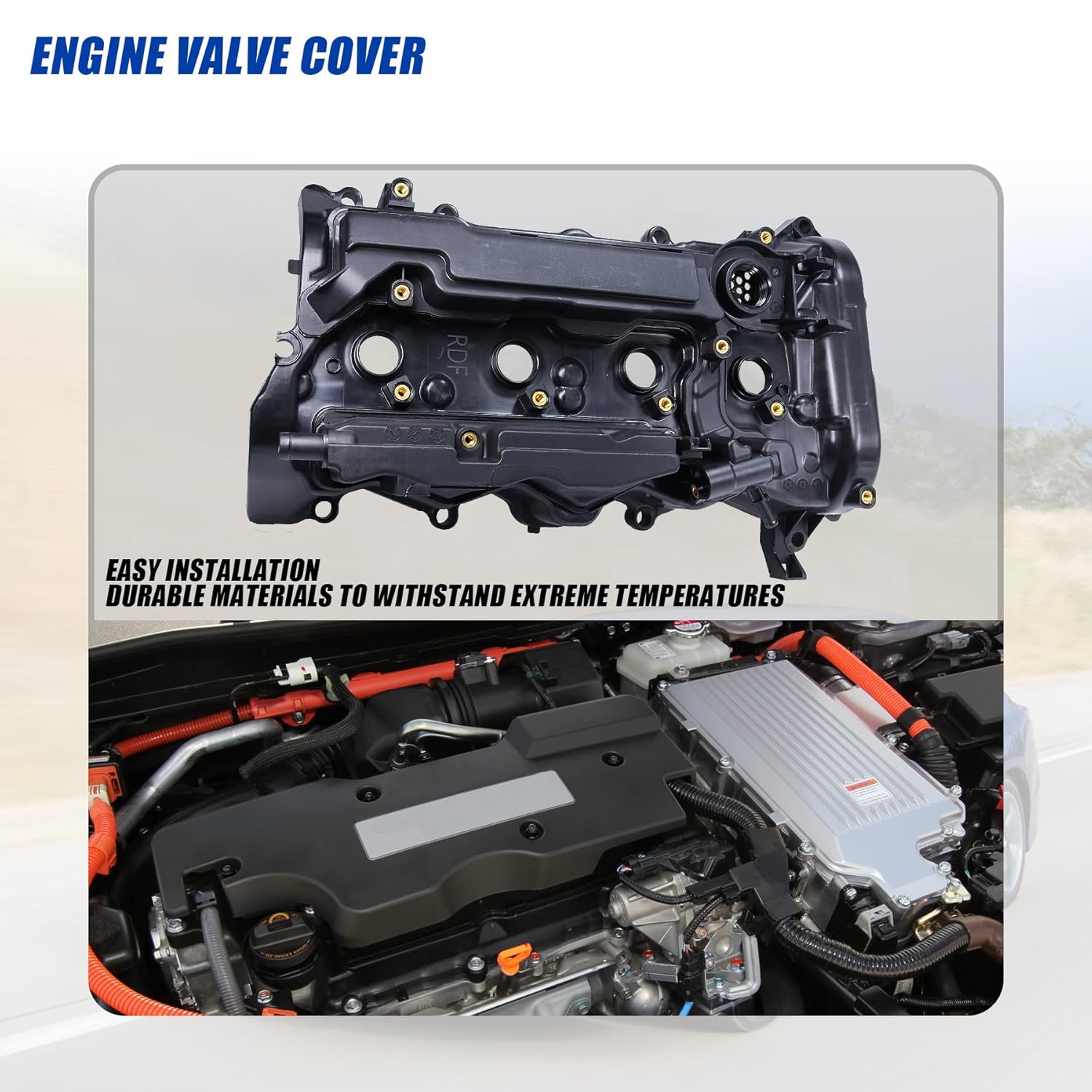 Engine Valve Cover with Gasket Replacement for Honda CR-V 2015 2016 2017 2018 2019 Accord 2013 2014 2015 2016 2017 2.4L Replace 12310-RDF-A01 12310RDFA01 123105-A2A-01 123105A2A01