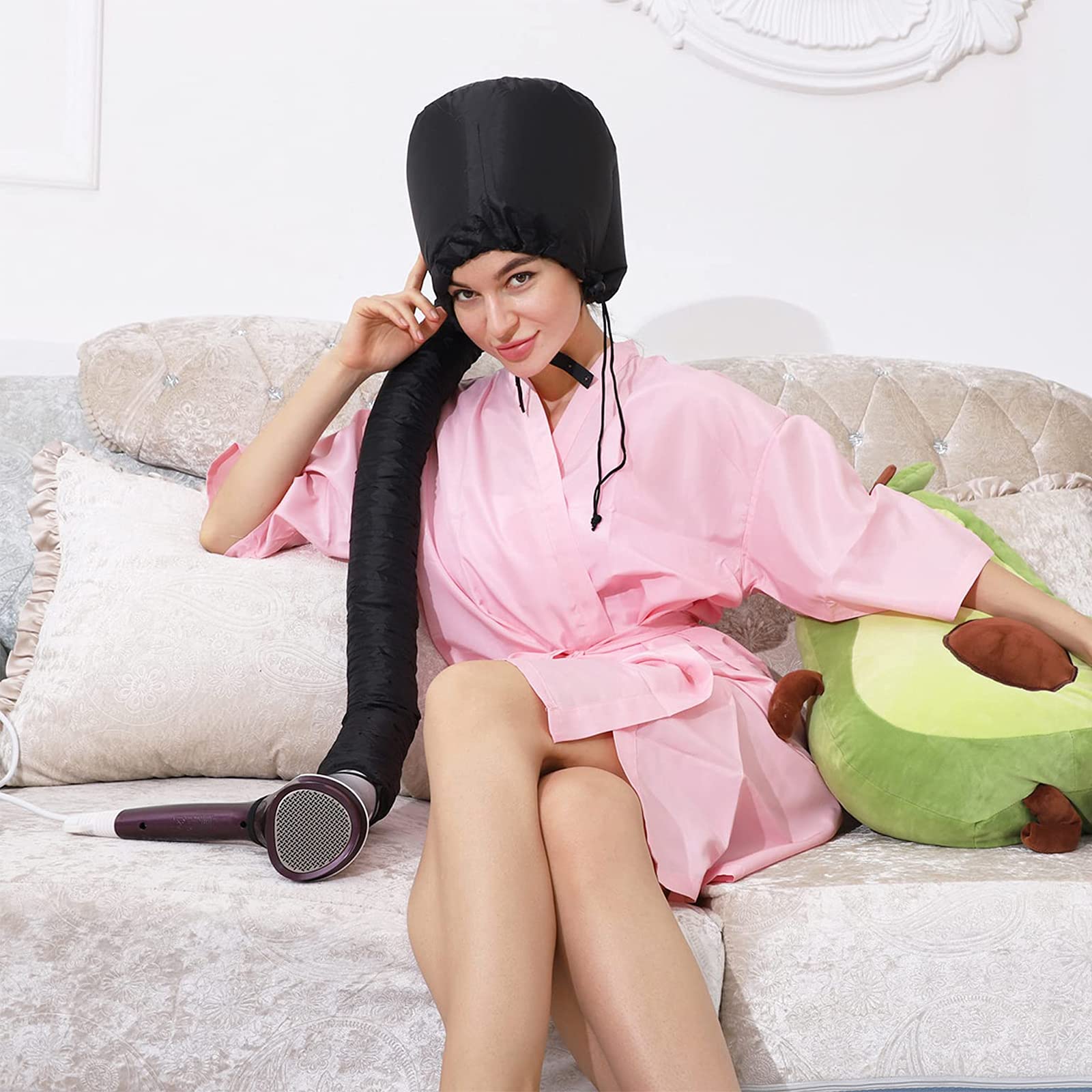 Accesorio de secador de pelo suave con manguera, acelera el secado completo del cabello, no daña el cabello, fácil de usar, adecuado para todas las formas de cabeza 2