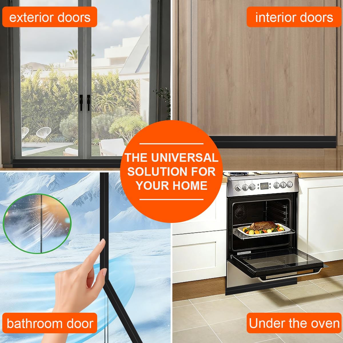 Black 39 inches Door Draft Stopper A60479