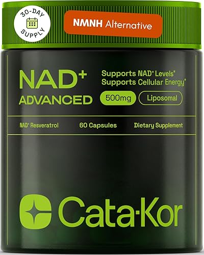 Alternativa al suplemento Cata-Kor NMNH: NAD liposomal + resveratrol – Suministro para 30 días – Suplemento de NAD de alta pureza para energía y un envejecimiento saludable – 60 cápsulas