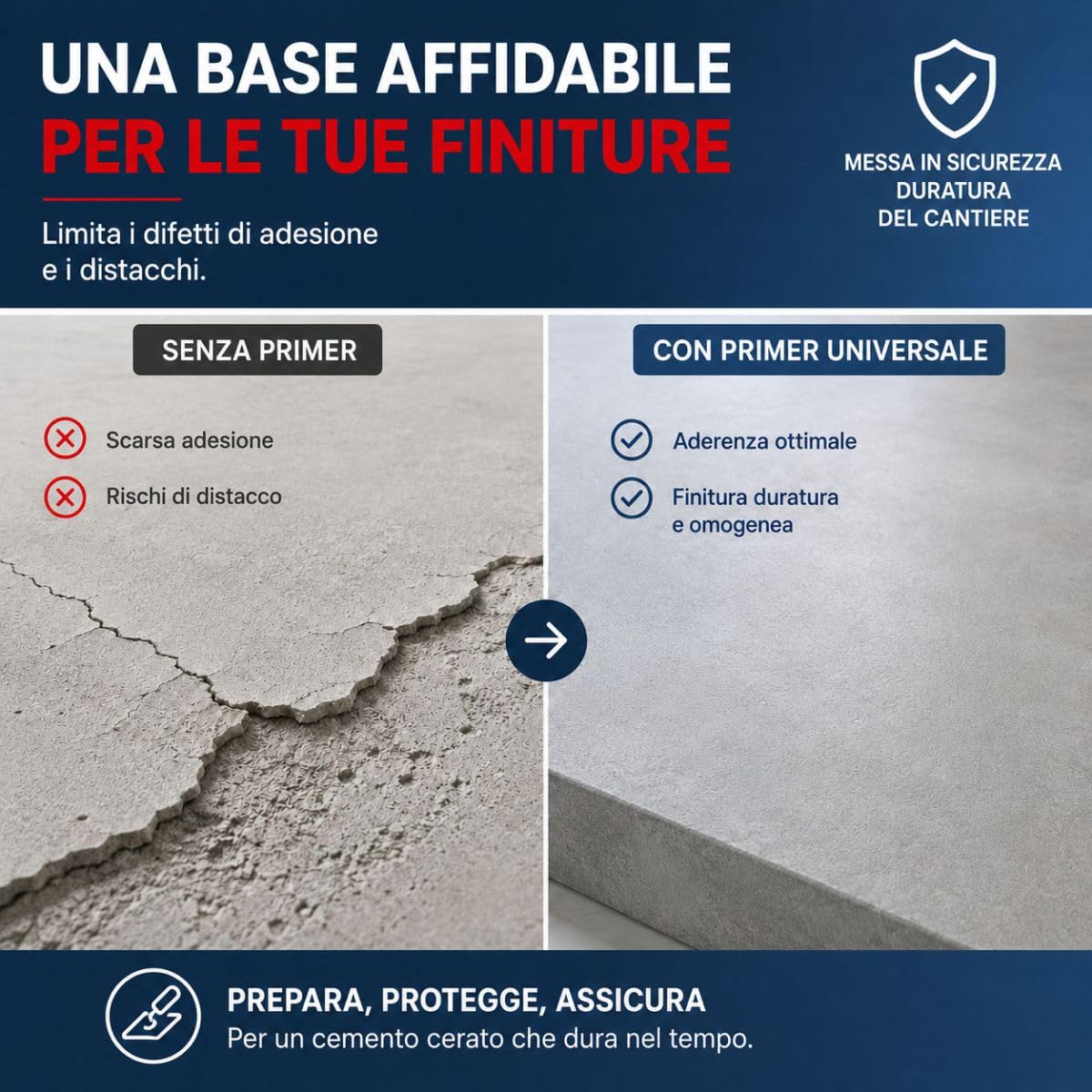 ARCANE INDUSTRIES Primer Universale per Supporti Porosi e Non Porosi 2,5 L | Altissima Presa su Supporti Porosi e Non Porosi, Aspetto Granuloso, Limita le Bolle, Interno/Esterno - Arcane Industries