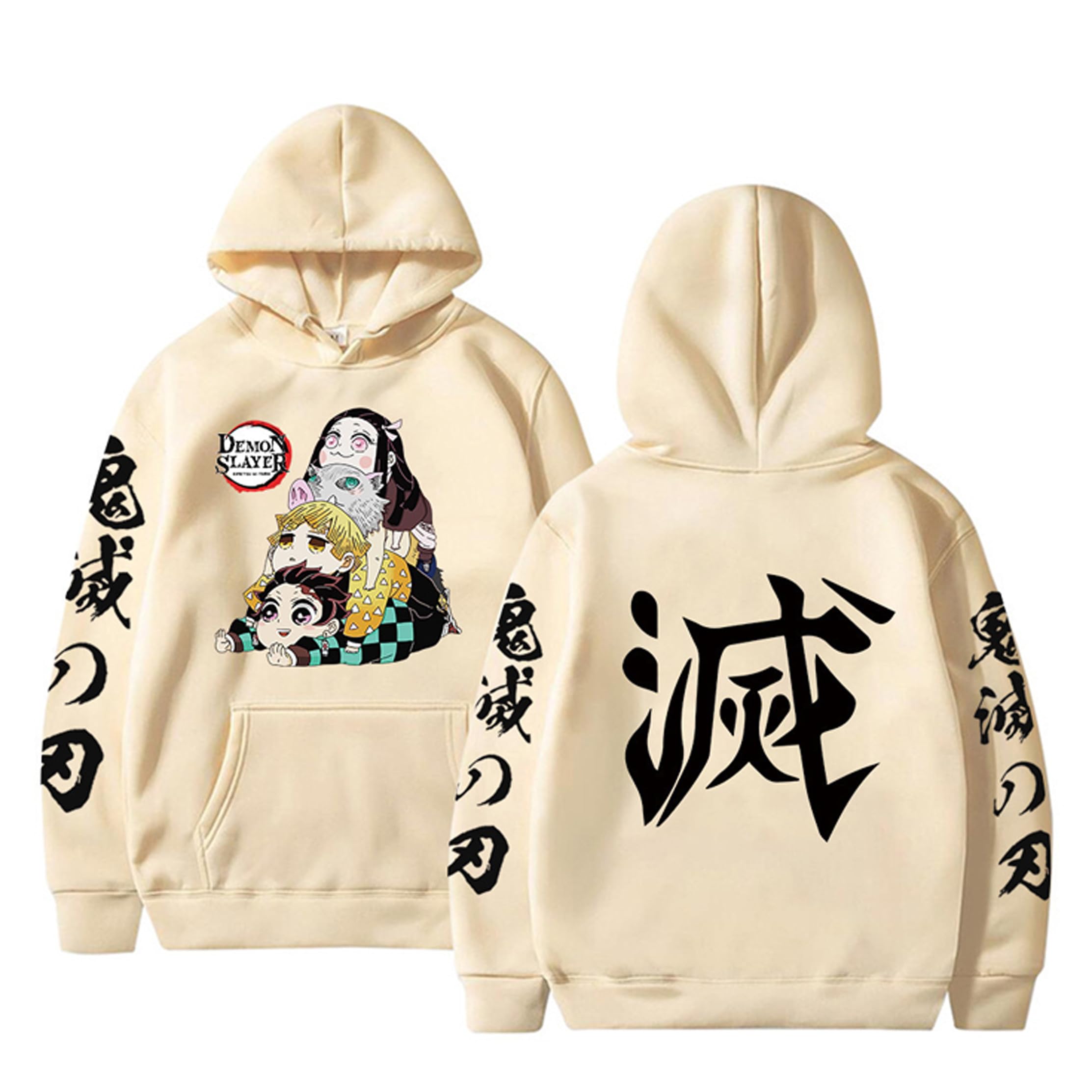 Anime Sweat à Capuche imprimé Hommes Femmes Harajuku Pullover à Manches Loog Unisexe décontracté
