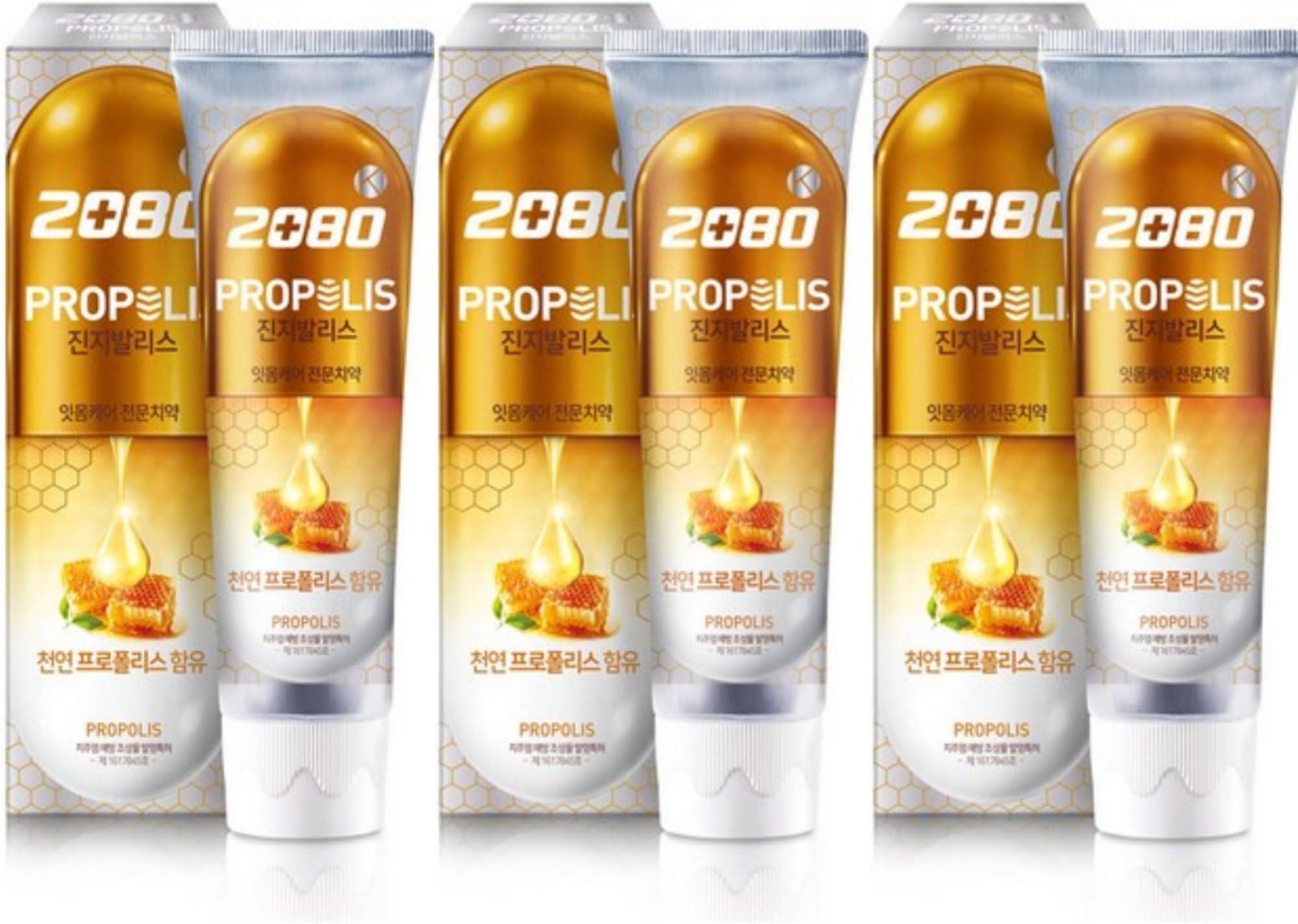 Propolis Toothpaste 150g x 3 Pack - Korean Toothpaste for Daily Oral - Fresh & Clean Feeling with Resin-Like Material by Bees - Cost-Effective for Long-Term Use Tooth Paste