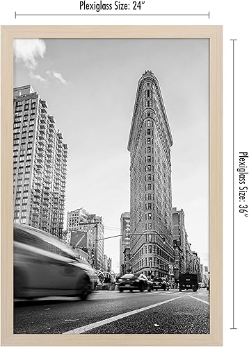 Vista 159 de Americanflat - Marco para póster de 71 x 74 cm con plexiglás pulido, portarretratos negro de madera industrializada, Epic Collection, marco ancho