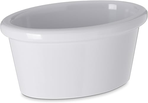 Carlisle FoodService Products S31002 - Ramequín ovalado de melamina de 2 onzas, color blanco (caja de 48)