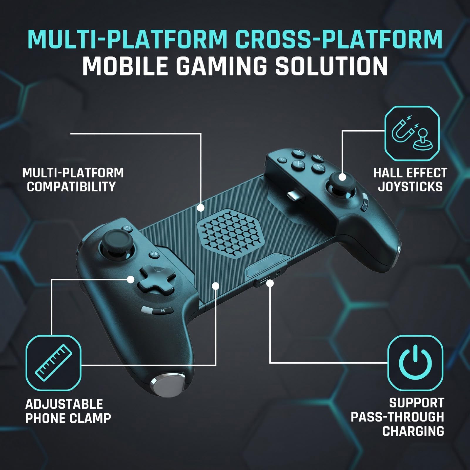 Kelawoly Controller Mobile Bluetooth con Joystick a Effetto Hall e Doppi