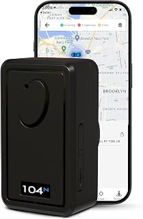 104N 4G Magnetic GPS Tracker for Vehicle | Easy Mount | Fits with Car, Truck, Van & Motorbike | Portable Live Tracking | Up to 21-Day Battery Life | Low Cost Subscription Plans