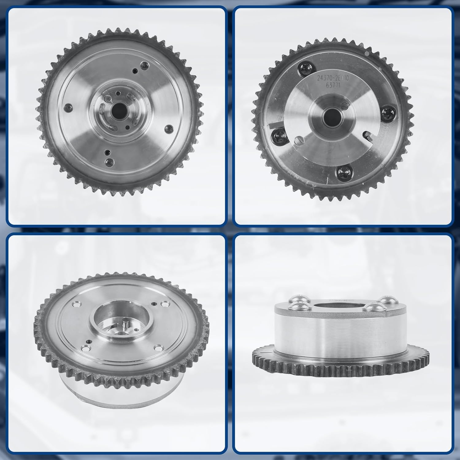 24370-2E010 24350-2E011 2pcs Exhaust Intake VVT Timing Camshaft Gear Sprockets Fit for 2011-2014 Elantra 1.8L, Fit for 2014-2016 Forte 1.8L, Replace OE 24370-2E010 24350-2E011