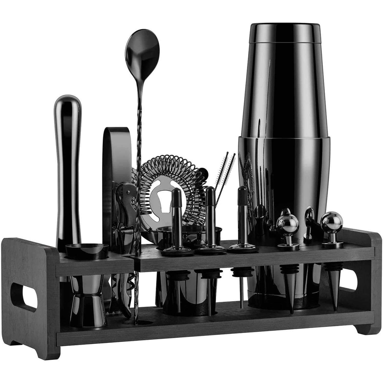 Haobook One Color Cocktail Shaker Set 22 Piece, Bartender Kit With Wine Opener, Ice Bucket And Bar Tools, Mixology Cocktail Making Supplies For Home Bar, Party Gift