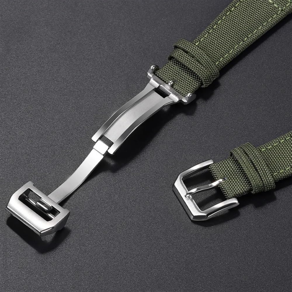 Bracelet de montre en nylon tissé, Bracelet de montre en nylon 20mm 21mm 22mm bracelet de montre en toile bracelet de montre en tissu boucle pliante boucle ardillon bracelet de remplacement en cuir ny