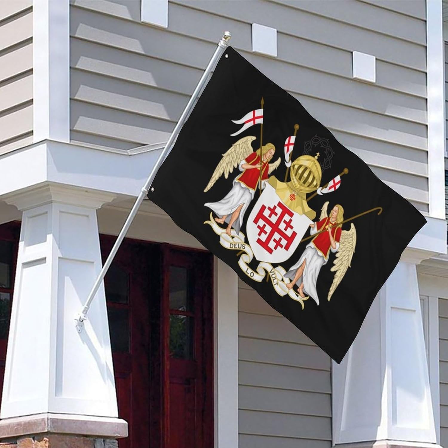 Order of The Holy Sepulchre Funny Flags 4x7 Ft Double Sided 3x5 Ft Banner with Brass Grommets for Garden Outside
