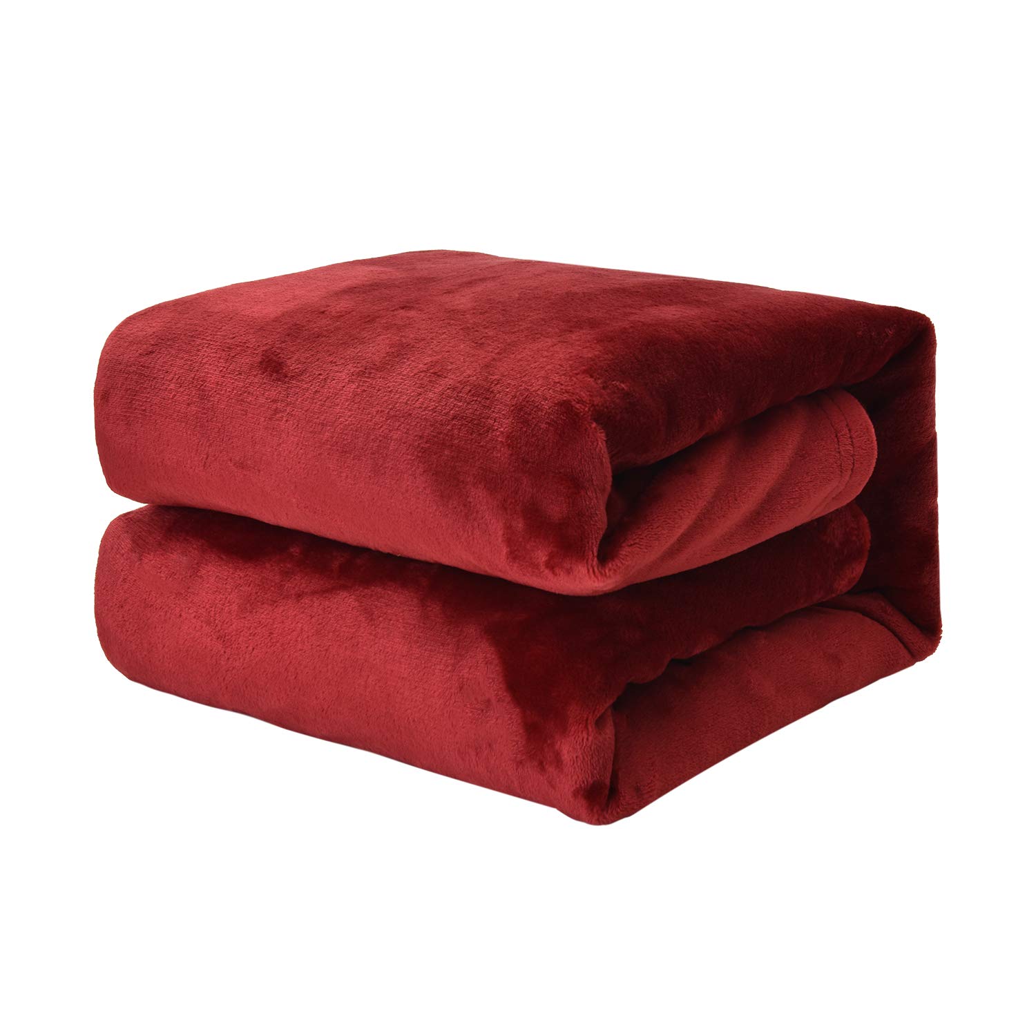 EHC Fleece Blanket Sofa Bed - King Size Cozy Blanket for Bed Fluffy Soft Large Throw, Wine, 220x240cm