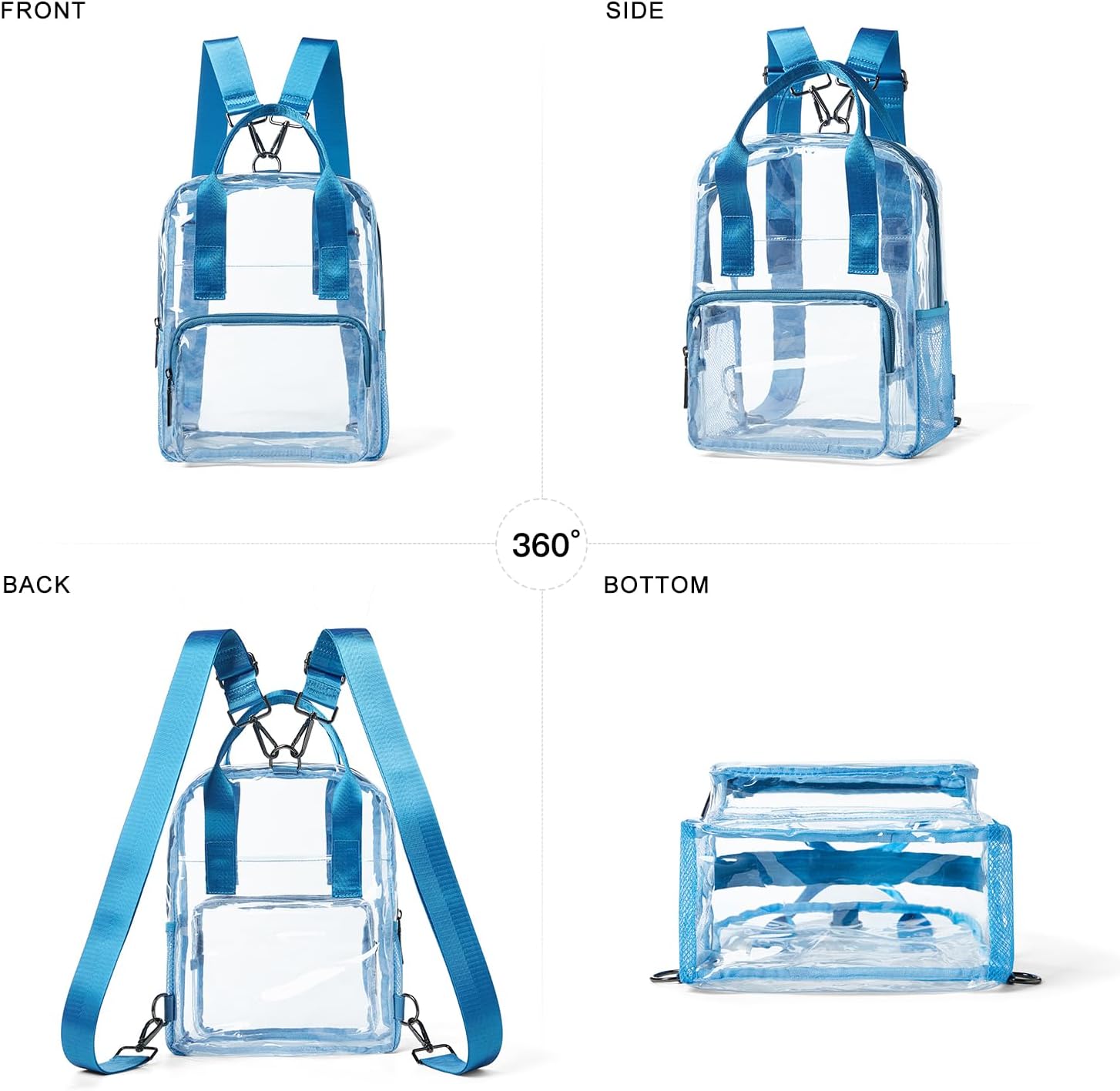 Bluome Clear Bag For Stadium Events 12×6×12 Clear Stadium Bag Crossbody Tote Transparent for Concert Approved Sports