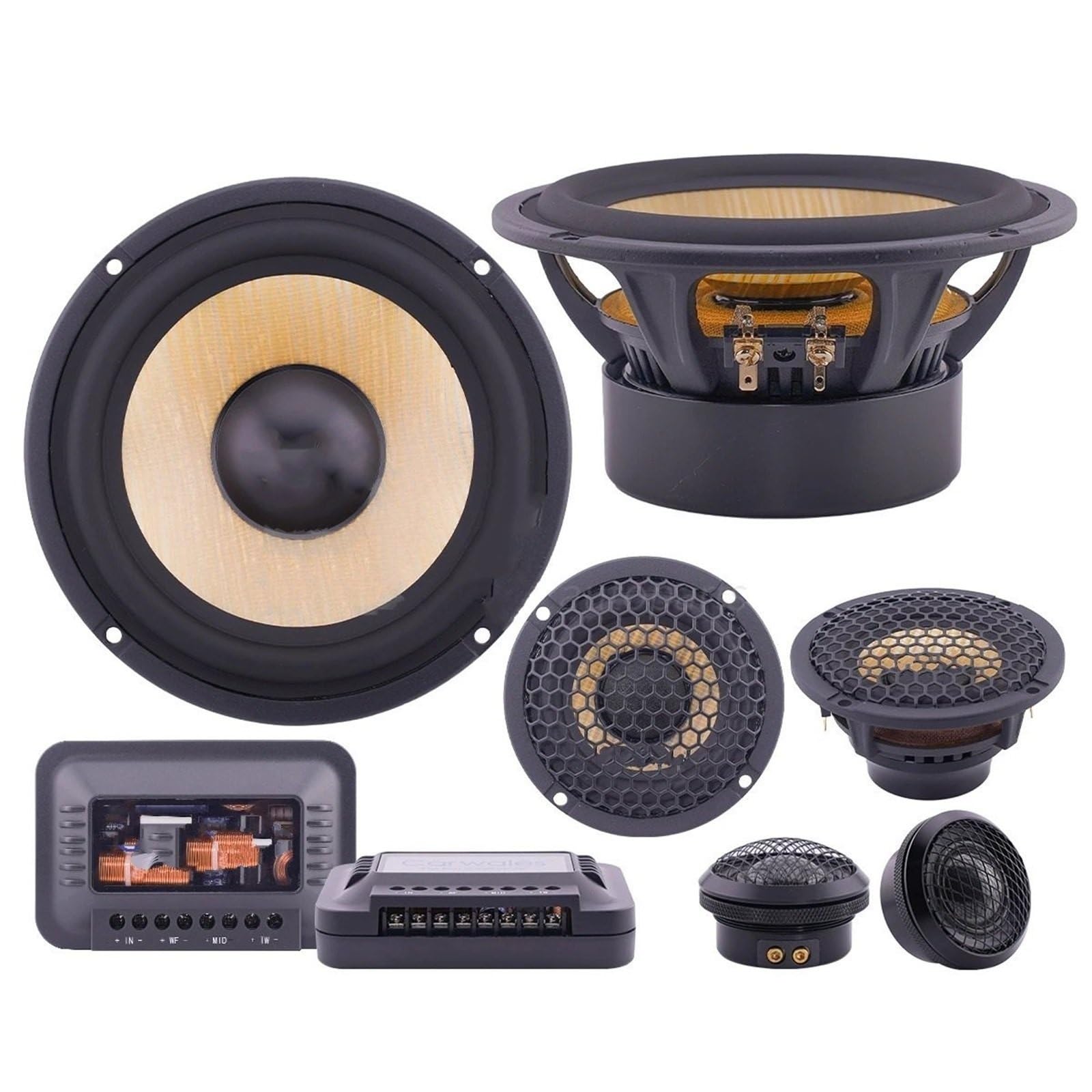 Audio para Coche Tweeters para Coche 1 Kit de Sistema de Sonido para automóvil de 6,5 Pulgadas, Tweeter, Rango Medio, Graves, frecuencia Completa