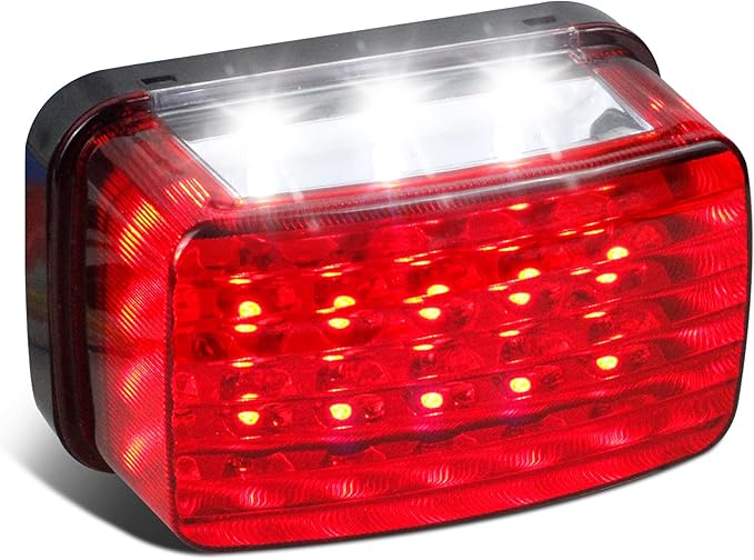 QUASCO Led Tail Light Red Lens ATV Taillight Brake Lights