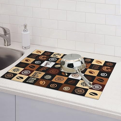 Miniatura 7 de Tapete de secado de platos de café de celosía para encimera de cocina, extra grande, absorbente, microfibra de secado rápido, accesorios de 18 x 24