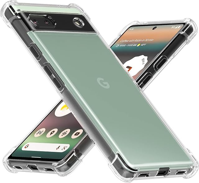 Cresee for Google Pixel 6a Case (2022) Crystal Clear Cover with Camera Protection Reinforced Corner Bumper Slim Fit Shockproof Flexible TPU Phone Case for Pixel 6a, Transparent