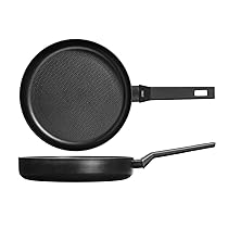 H&H All Blacks Padella in Alluminio con rivestimento Antiaderente Pfluon, 28cm, Rivestimento interno a nido d’ape, Induzione