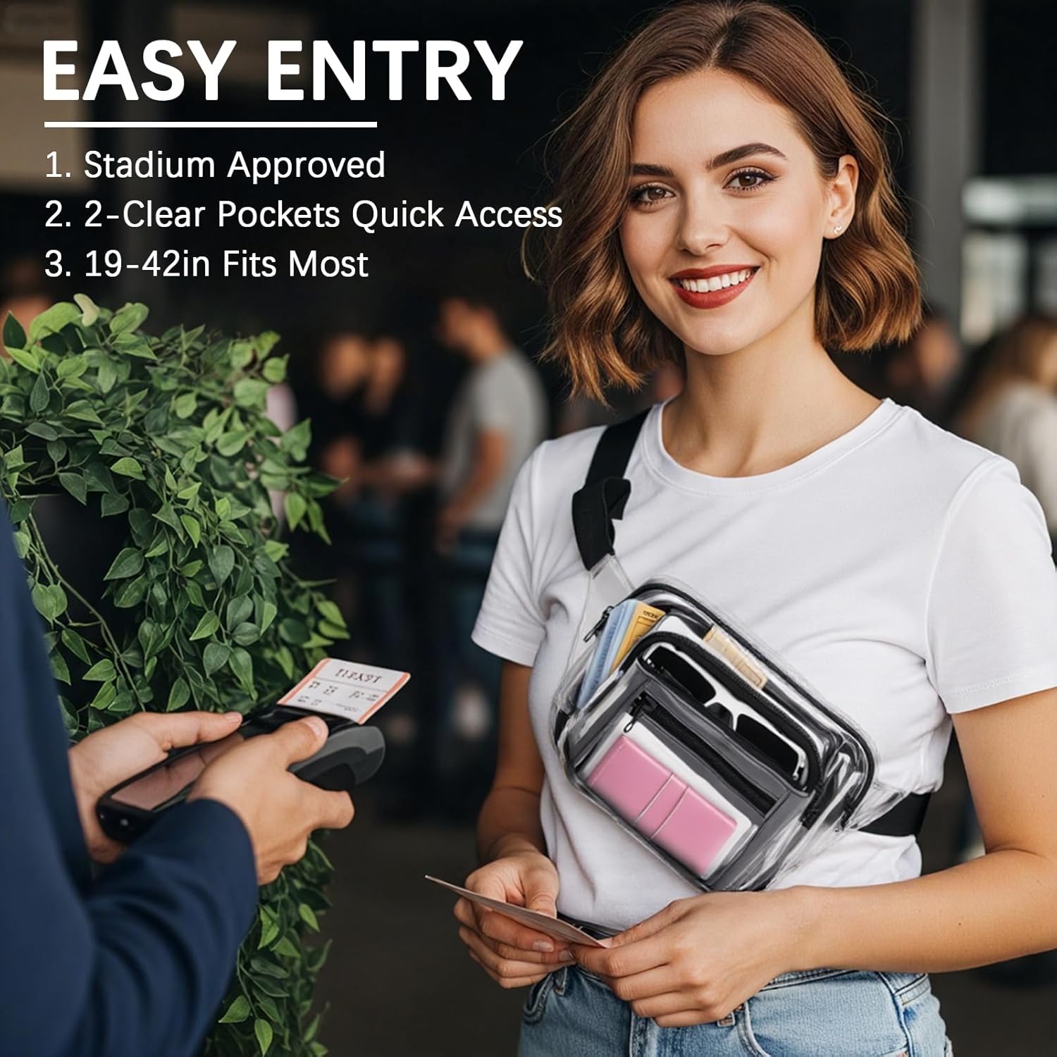 Clear Fanny Pack Stadium Approved Multi-purpose Waist Bag for Work,Travel & Sporting Event - Image 7