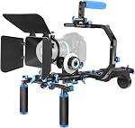 NEEWER Rig vidéo de montage d'épaule avec Arca Release rapide DSLR caméra & Montage du caméscope, double poignée 15mm Rods (16"/40cm), Stabilisateur vidéo de tournage Compatible avec SmallRig Suivez Focus, SR007