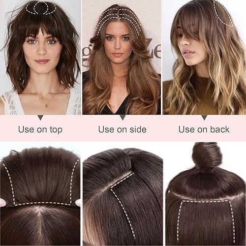 Miniatura 3 de FUOTONBUTY 1 extensiones de cabello corto con clip de 6 pulgadas, balayage, rubio trigo a rubio decolorado, extensiones de cabello humano para