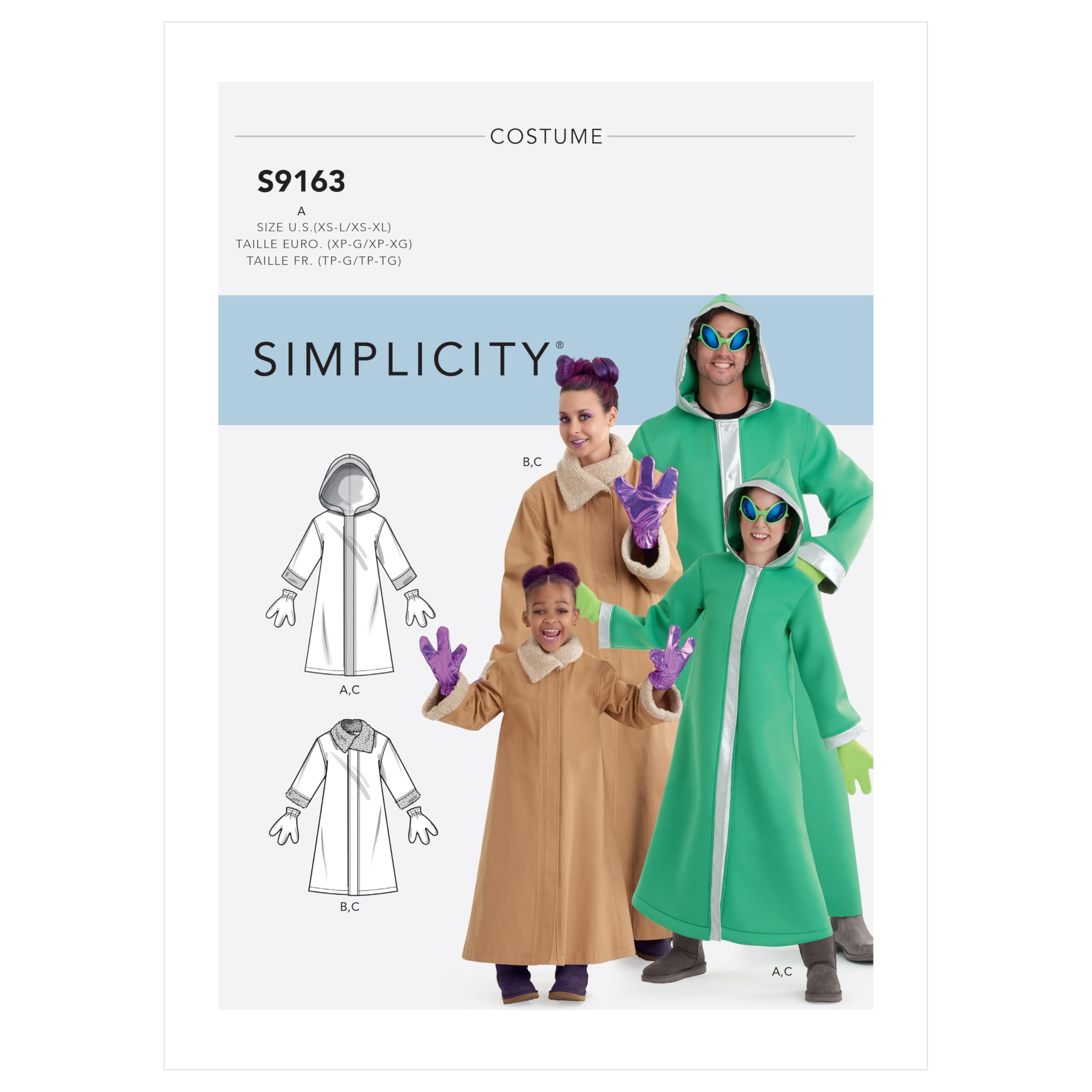 Robes Alien et gants Simplicity SS9163A pour habiller toute la famille dans une seule enveloppe