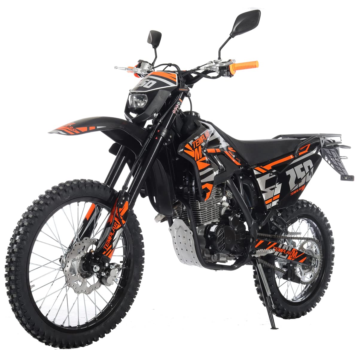 X-PRO Templar M 250cc Dirt Bike with Zongshen Engine 5 Speed Pit Bikes Adult Pitbike, Big 21"/18" Wheels!(Orange)