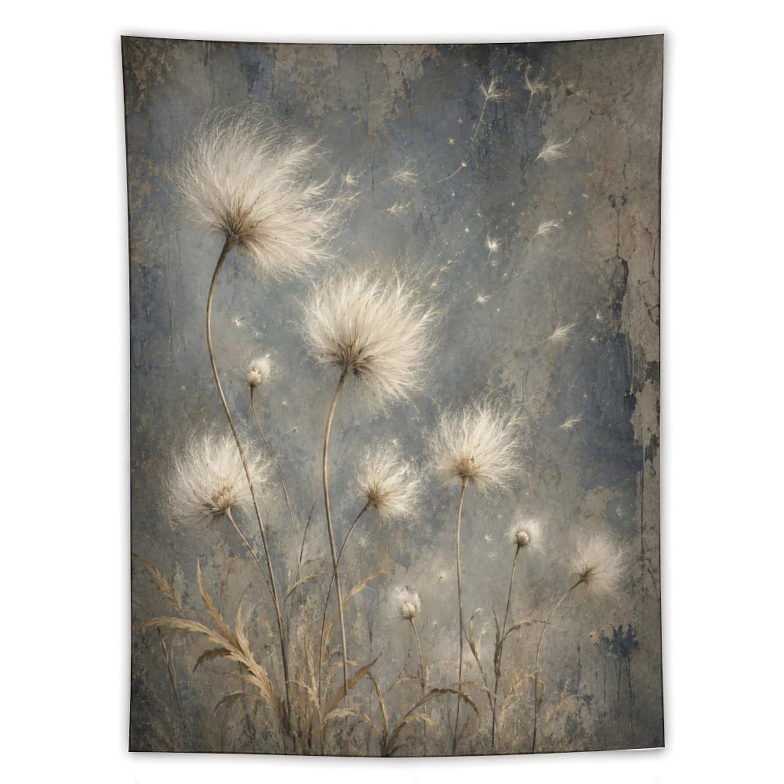 H3B8U2Y5 Dandelion Seeds Neutral Wall Tapestry, Quiet Nature Study