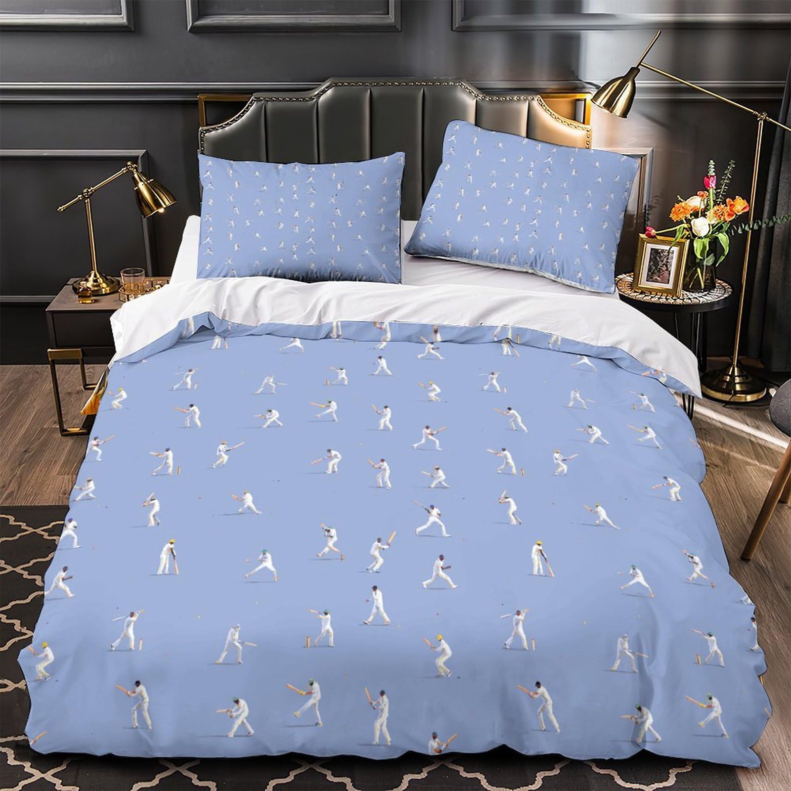 Parure de lit cricket double confort premium housse de couette microfibre 3D douce