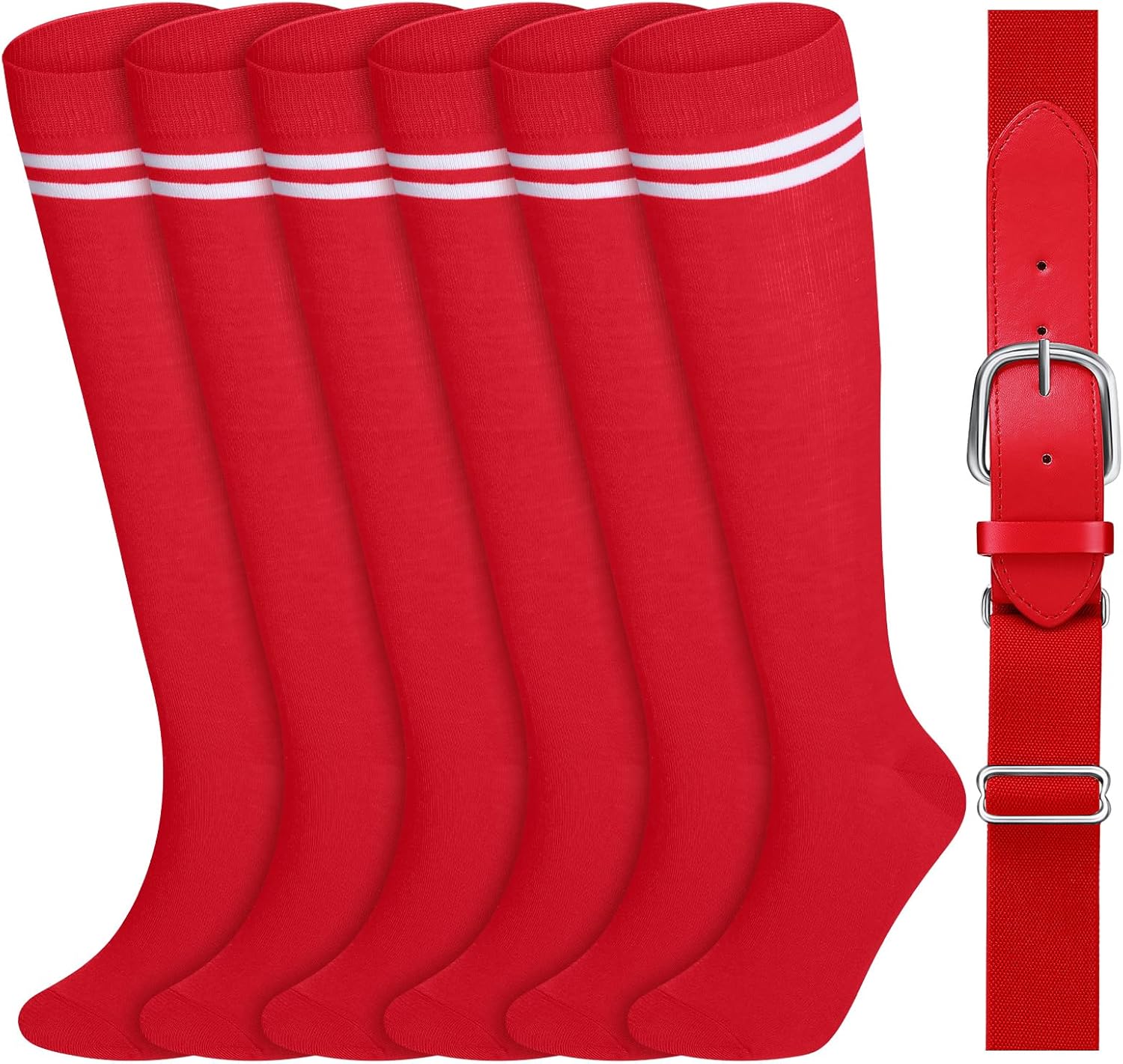 Ramede Youth Baseball Softball Socks and Adjustable Belt Combo Set for Boys Girls Kids