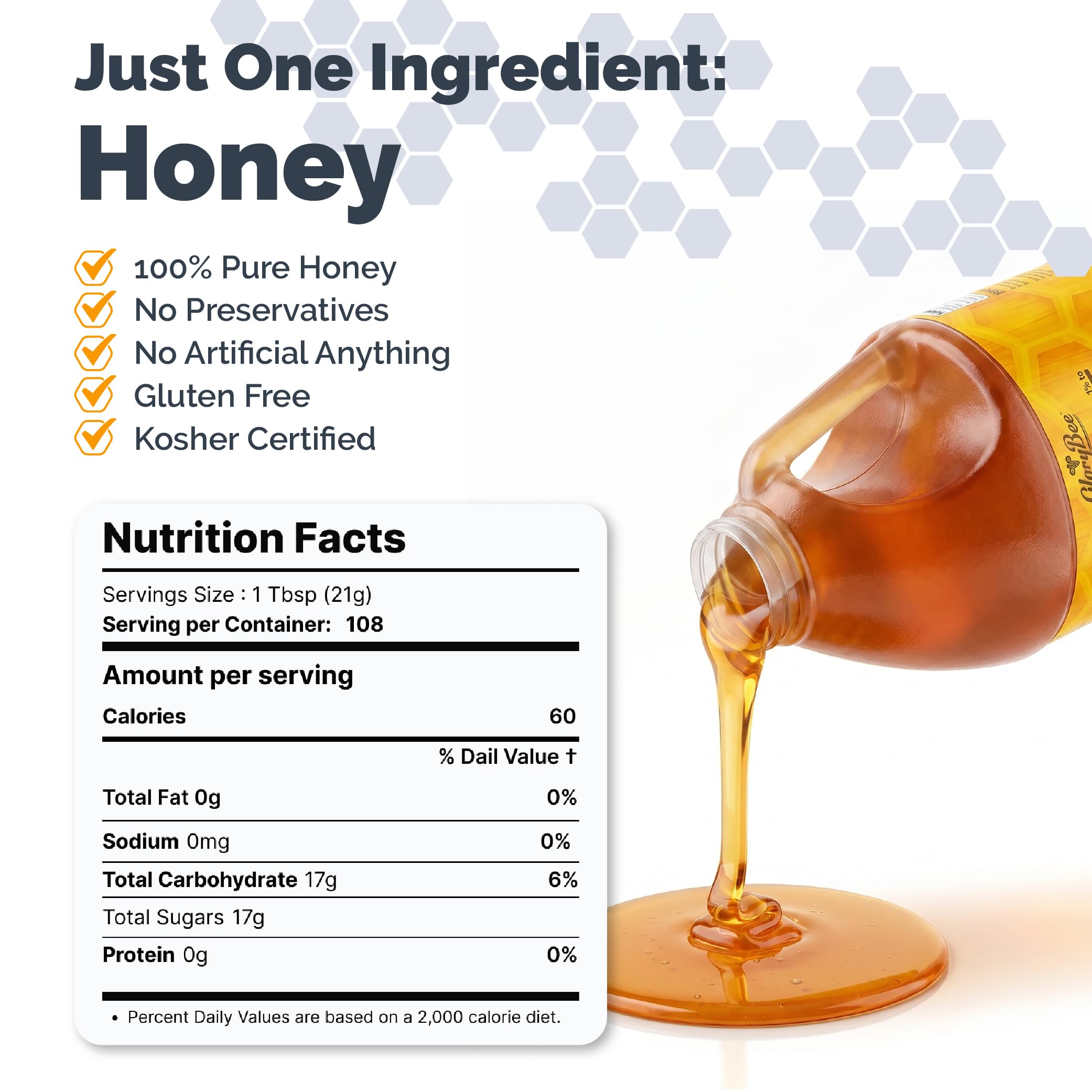 Amazon.com: GloryBee, Pure Clover Blend Honey, 100% US Grade A