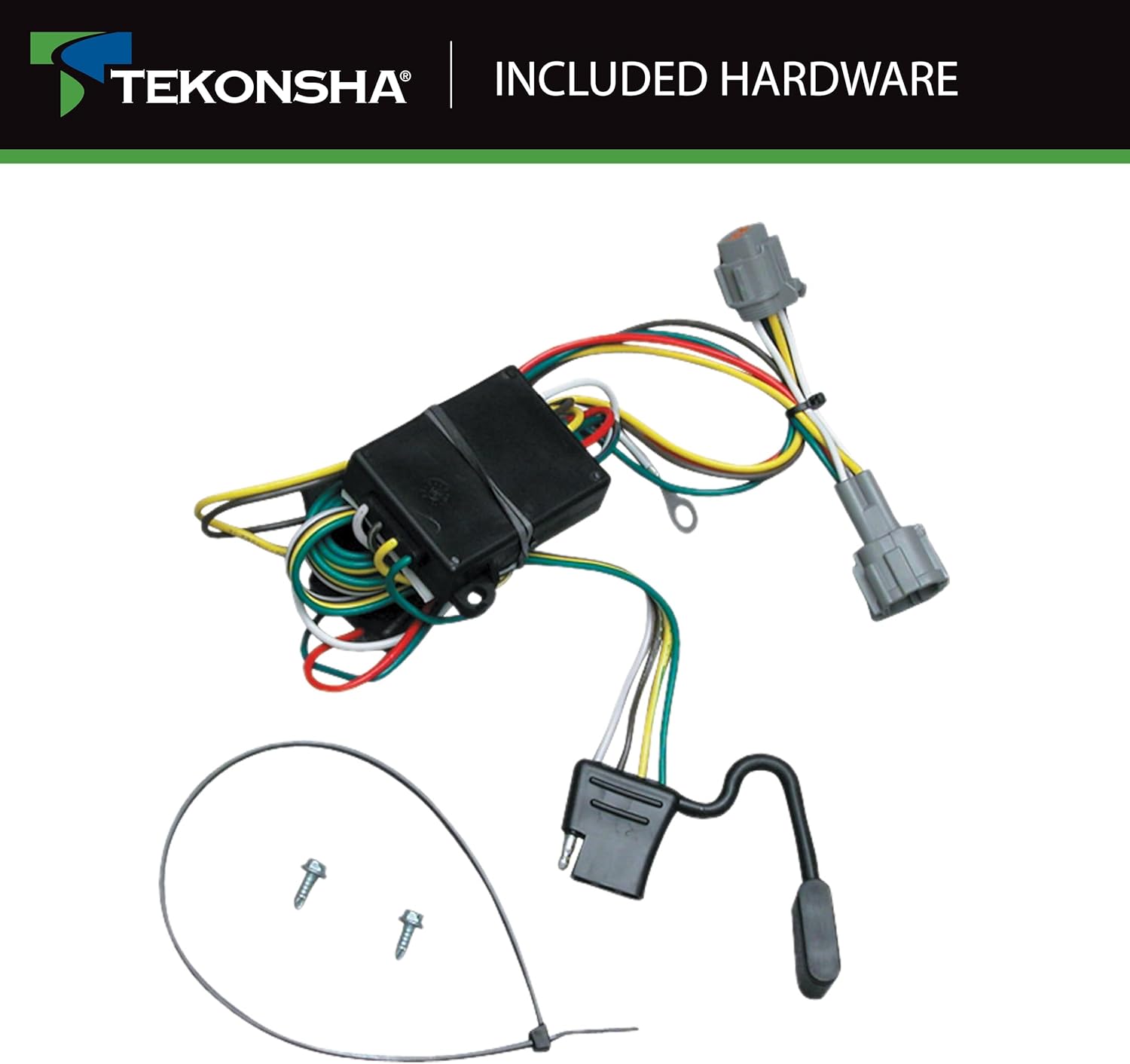 Tekonsha 118362 T-One T-Connector Custom Harness, 4-Way Flat, w/Converter, Compatible with Mercury Villager, Nissan Frontier and Quest