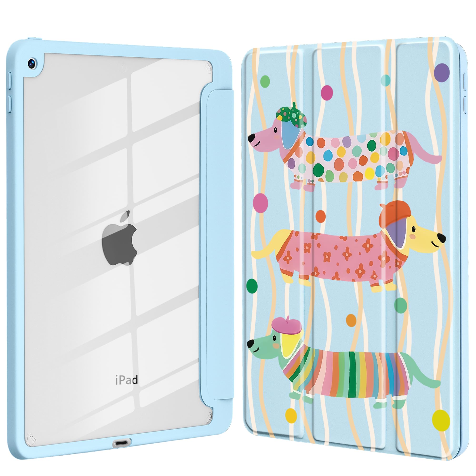 Étui teckel iPad 10e/11e génération coque rigide transparente avec porte-crayon - 8