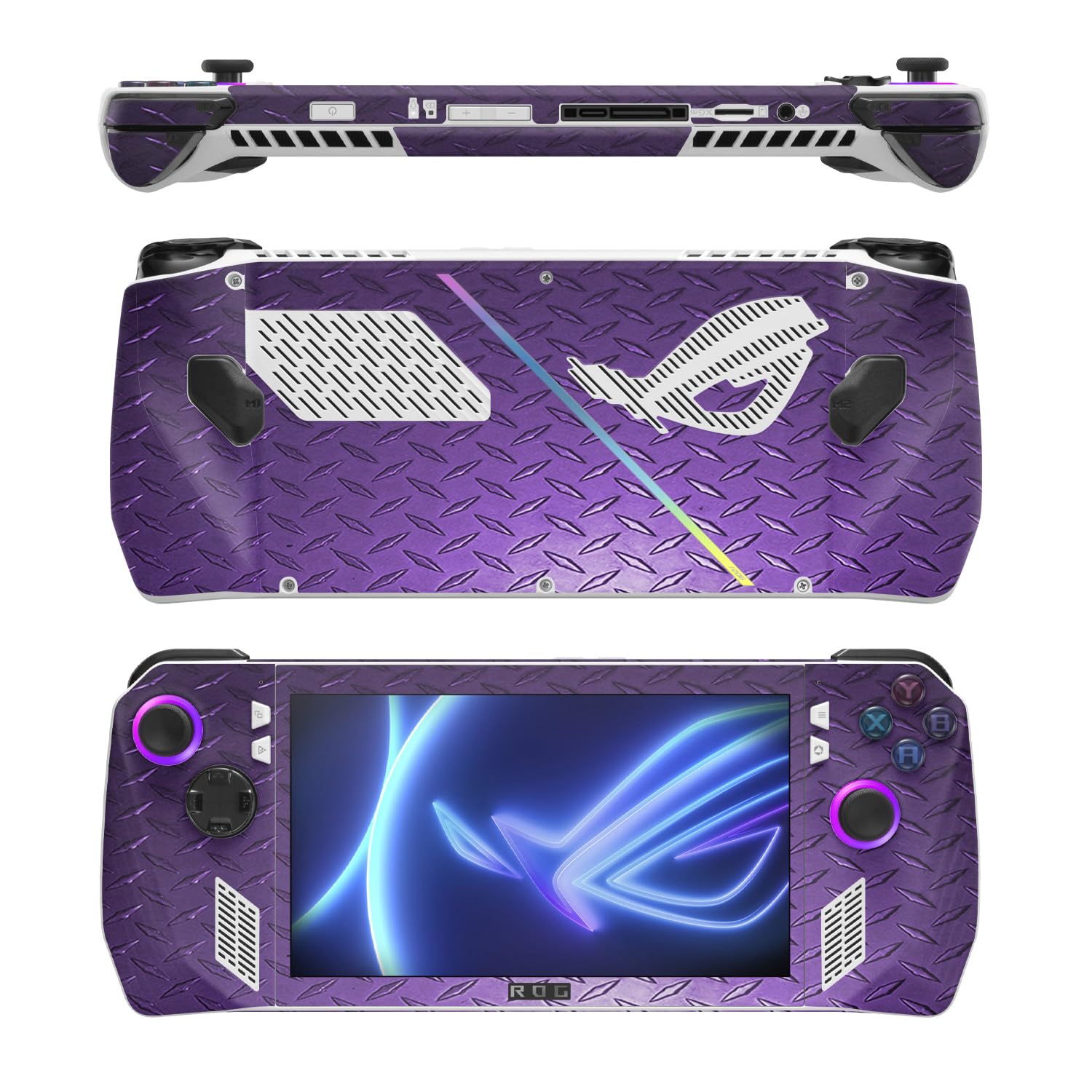 MightySkins Skin Compatible with Asus ROG Ally - Purple Diamond Plate | Protective, Durable, and Unique Vinyl Decal wrap Cover | Easy to Apply