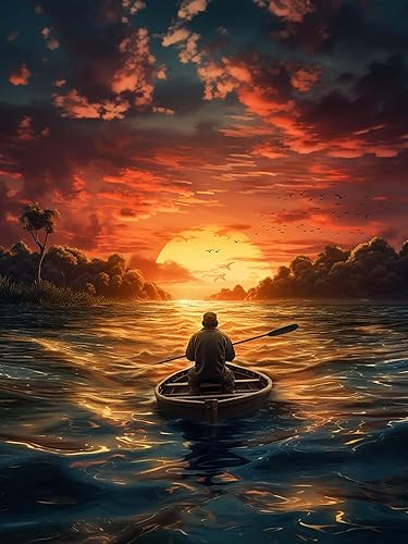 Ginfonr Kits de arte de diamantes 5D para adultos, pintura de diamante para adultos, pintura de diamantes de sol para adultos, arte de diamantes de