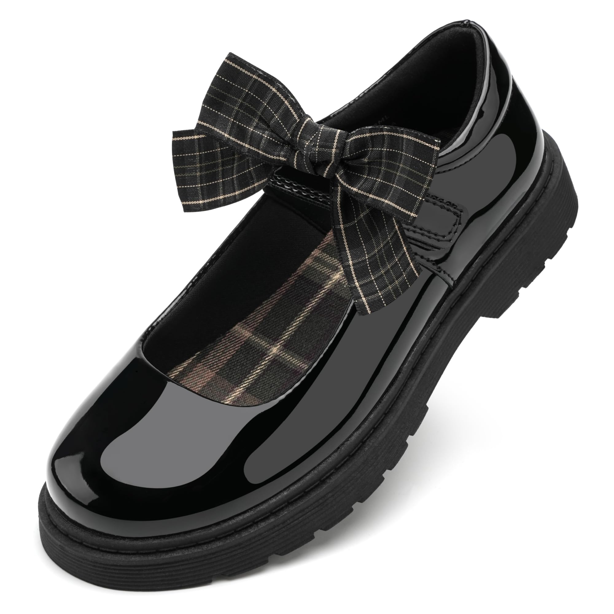 Stelle Mary Jane Uniform Shoes for Girls with Detachable Bow