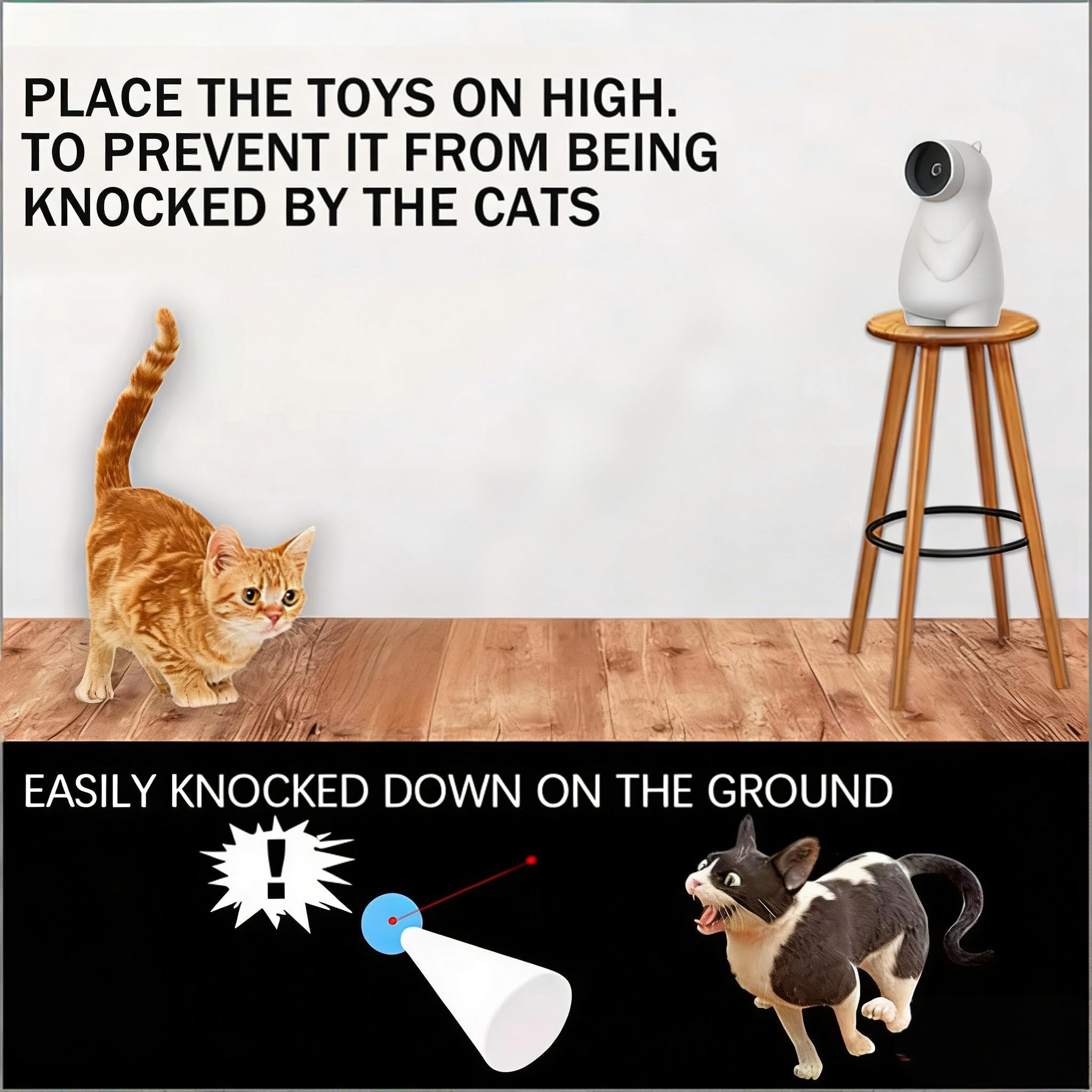 Giochi per gatti,Giocattolo LED Automatico per Gatti Attivato dal Movimento, Ricaricabile, Giocattolo Interattivo per Gatti Indoor/Gattini/Cani,USB Ricaricabile Funzione