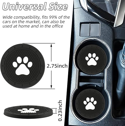 Miniatura 2 de Kewucn 4 posavasos para automóvil, 2.75 pulgadas, lindo posavasos de automóvil para mujeres y hombres, portavasos antideslizantes de PVC para