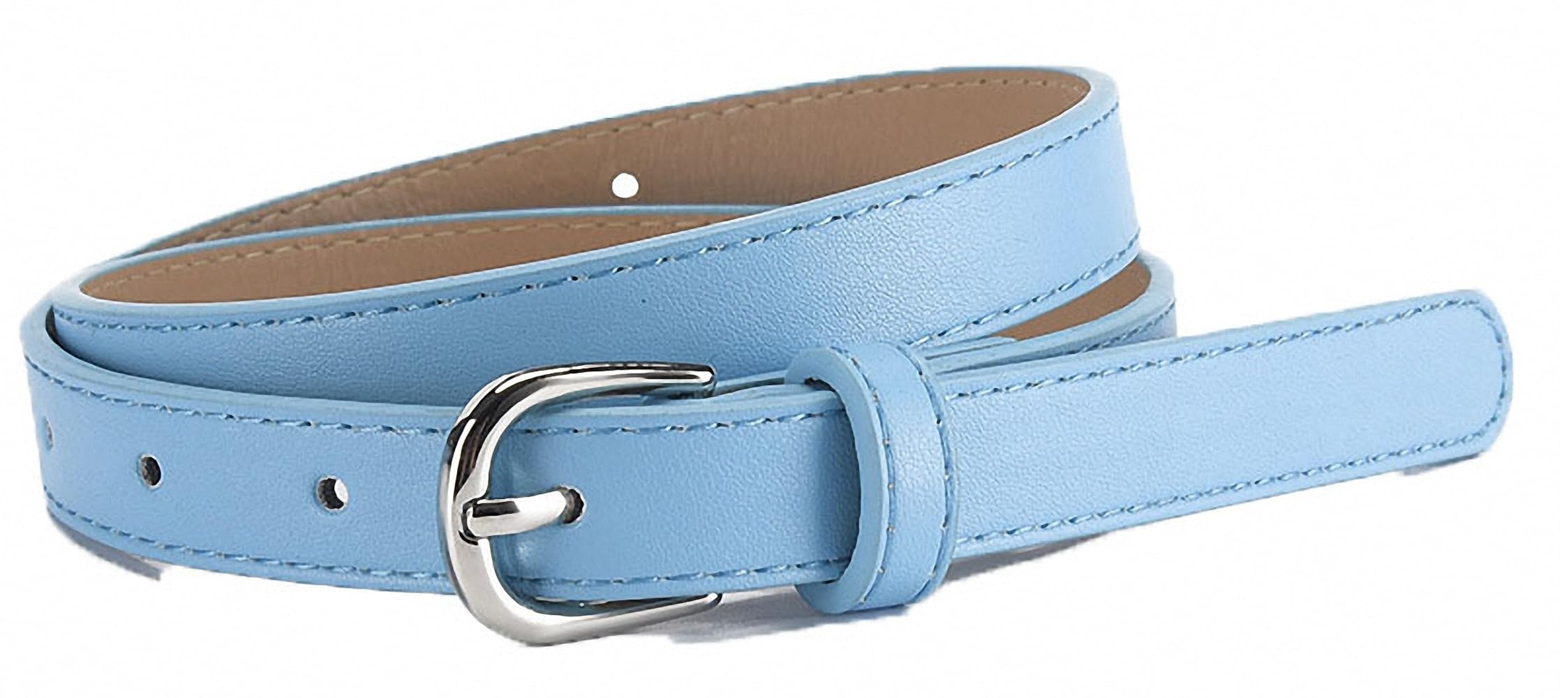 Women Leather Belt， Elastic Soft Wear-resistant Alloy Pin Buckle Ladies Belts for Jeans Pants