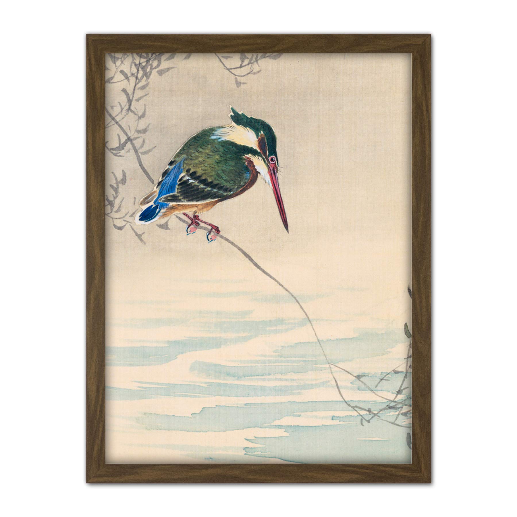 Artery8 Ohara Koson Kingfisher Bird Japanese Painting Artwork Framed Wall Art Print 18X24 Inch