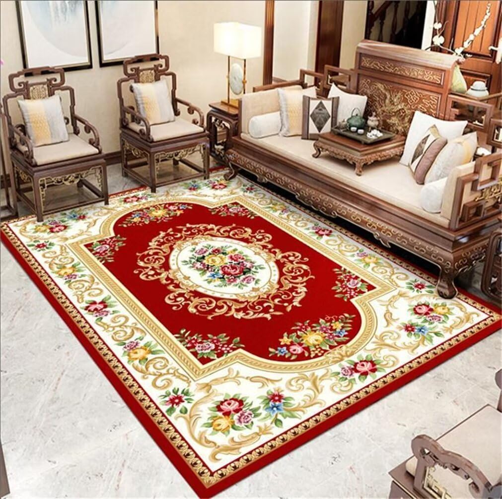 Tapis princesse rouge 250x300cm doux et confortable
