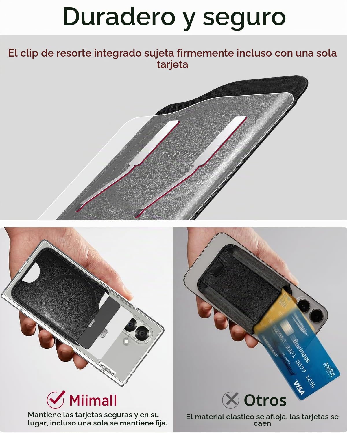 Miimall Cartera Magnetica Movil para Samsung Galaxy S26 S25 S24 Ultra/Plus/Edge/FE/A17/A56, Magnetic Wallet, mag-Safe Tarjetero Fino para 3 Tarjetas, Billetera Magnetica Movil para Samsung S26, Negro
