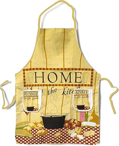 Miniatura 4 de UW UNIWARE THE NAME YOU TRUST Delantal de cocina impreso con bolsillo para cocinar, cocinero, 100 % algodón, 24 x 31 pulgadas (24.0 x 30.7in)