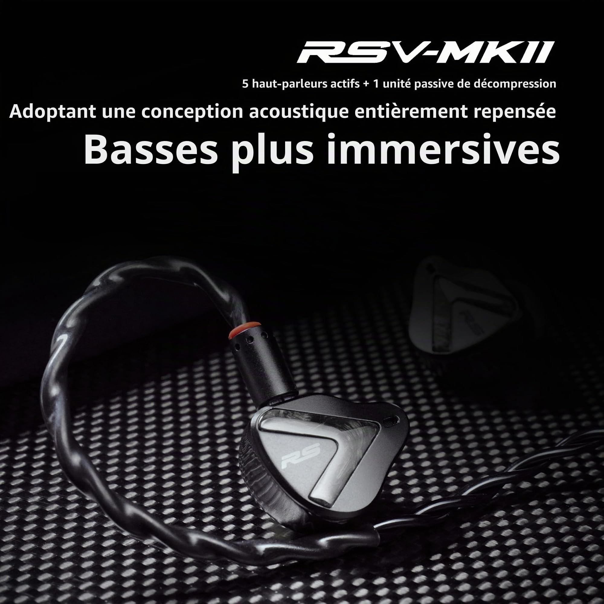 LEAUDIO Softears RSV MKII RSV2 Écouteurs intra-auriculaires 5BA avec armature équilibrée IEM avec casque détachable 2 broches 0,78 mm